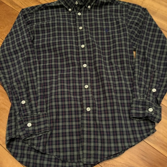 Polo Button Up Plaid Shirt Size 10-12